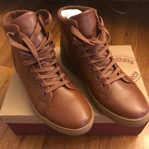 Brooks Brothers Cognac Leather High-Tops | Size 10